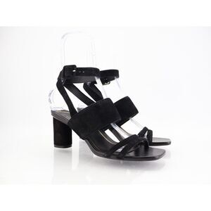 Vionic Yasmin Sandals Ankle Strap Size 9 Black Suede Block Heel Gladiator